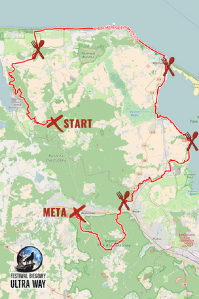 Mapa trasy W Blasku Księżyca 100 km+